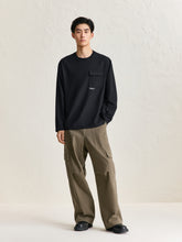 Men's Spliced Pockets Long Sleeve T-shirt